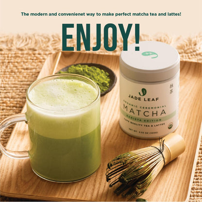 Jade Leaf Matcha - Traditional Starter Set - Japanese Matcha Gift Set Includes: Bamboo Whisk (Chasen), Scoop (Chashaku), Stainless Steel Sifter, Fully Printed Handbook