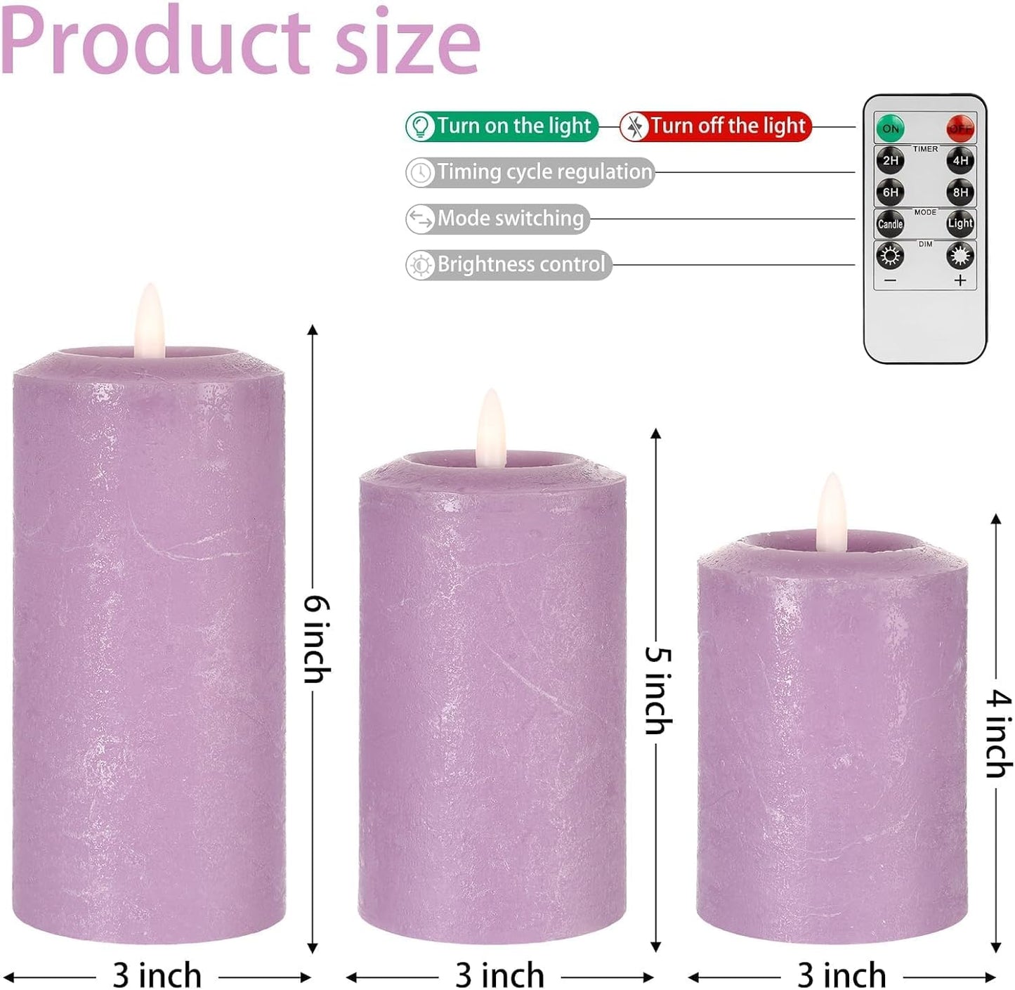 ANGELLOONG Flickering Flameless Candles, Realistic Battery Operated Candles with Remote and Timer, Set of 3 LED Candles for Fall Room Home Wedding Decor Centerpieces Table Party Christmas Decorations