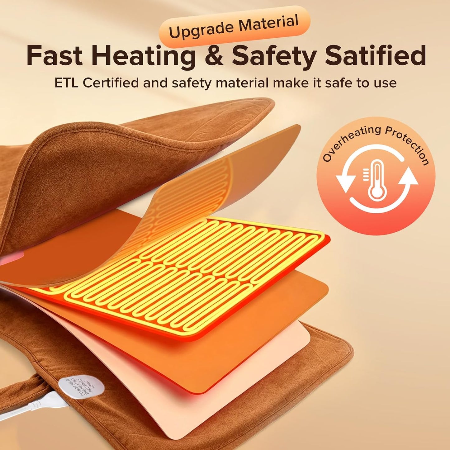 Electric Heating Pad for Neck Back Shoulder Pain Relief, 25"x37" Large Full Body Weighted Heated Pad for Menstrual Cramps - 5 Heat Levels/Snug Fit, Birthday Gifts for Women Men Mom Dad Elders