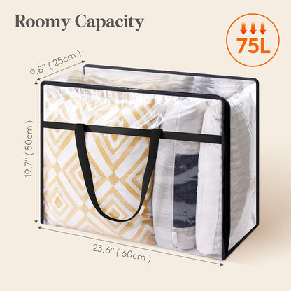 Lifewit 45L Clear Clothes Storage Bags,Plastic Foldable Blanket Storage Bag