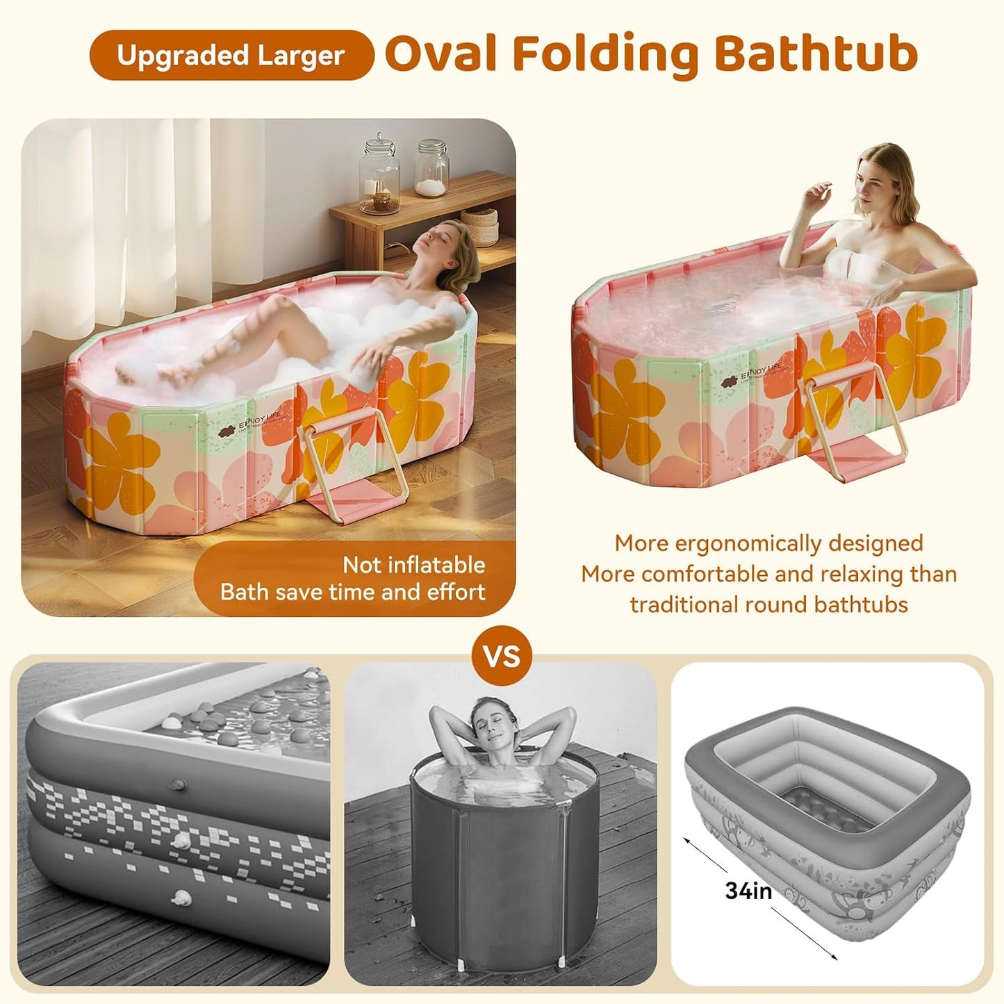 Expandable Bathtub Tray, Foldable Bath Tray for Tub, Acrylic Bath Table Trays Storage Rack, Bath Tub Tray for Bathtub & Bathroom Accessories (Transparent Bathtub Tray, 22"L x 7.8"W x 1.7"H)