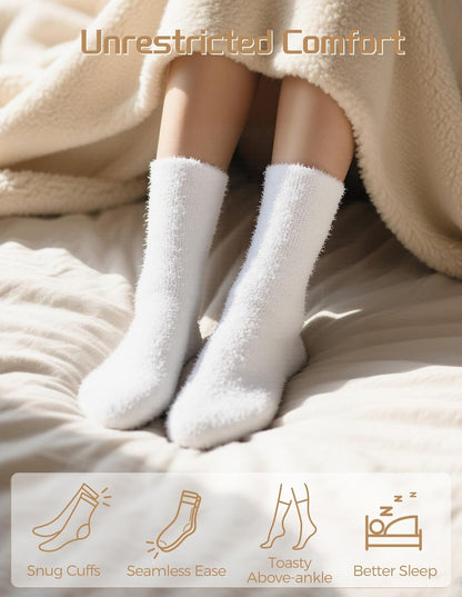 TEHOOK Warm & Cozy Gifts for Women, Fluffy Fuzzy Plush Sleeping Slipper Socks - Soft Warm Fabric