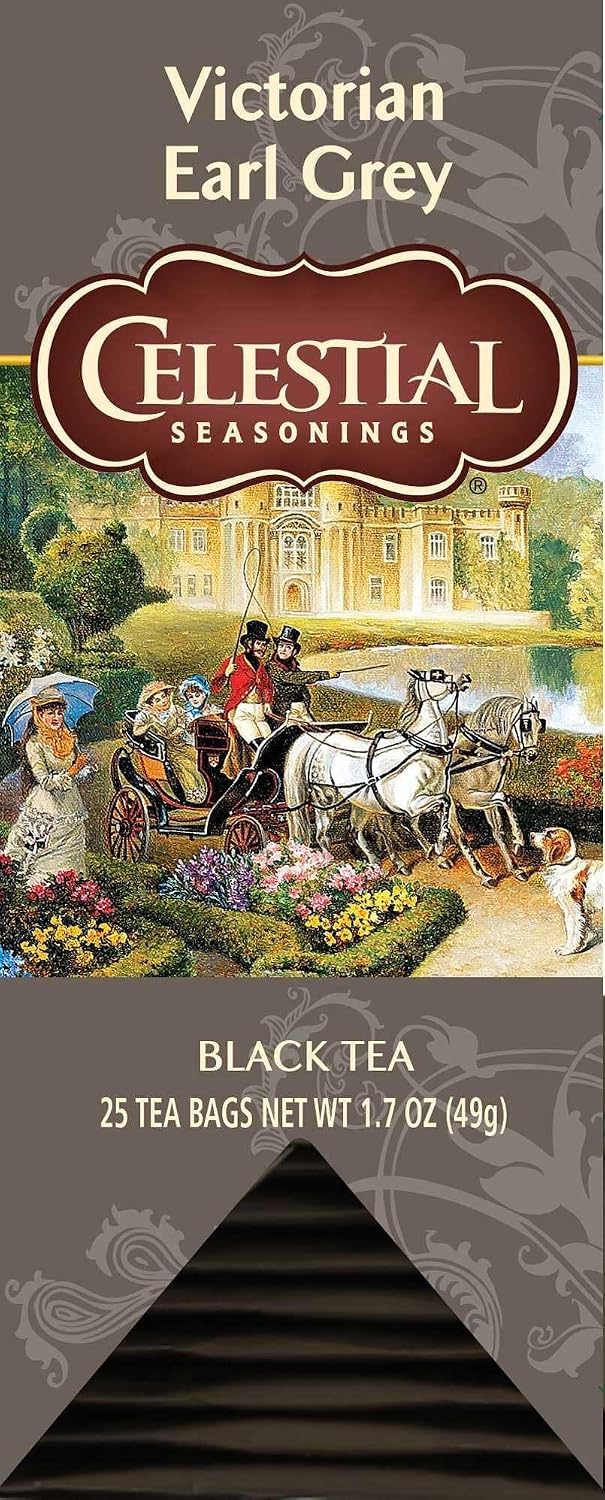 Celestial Seasonings Black Tea, Victorian Earl Grey, Contains Caffeine, 25 Tea Bags (Pack of 6)