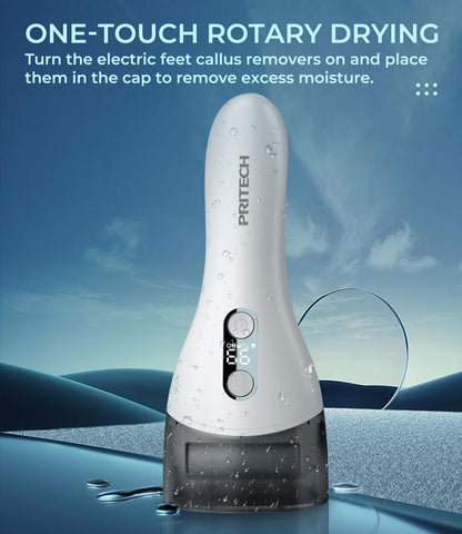 Foot Callus Remover for Feet, Rechargeable IPX7 Waterproof Pedicure Tool for Feet, 2 Speeds & Turbo Electronic Foot Scrubber, 90 Mins Long Lasting for Dead Skin & Cracked Heels, White