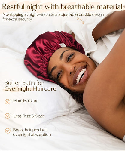 YANIBEST Silk Bonnet Satin Bonnet for Sleeping Women Men, Adjustable Double Layer Hair Bonnet for Curly Braids Reduce Frizz