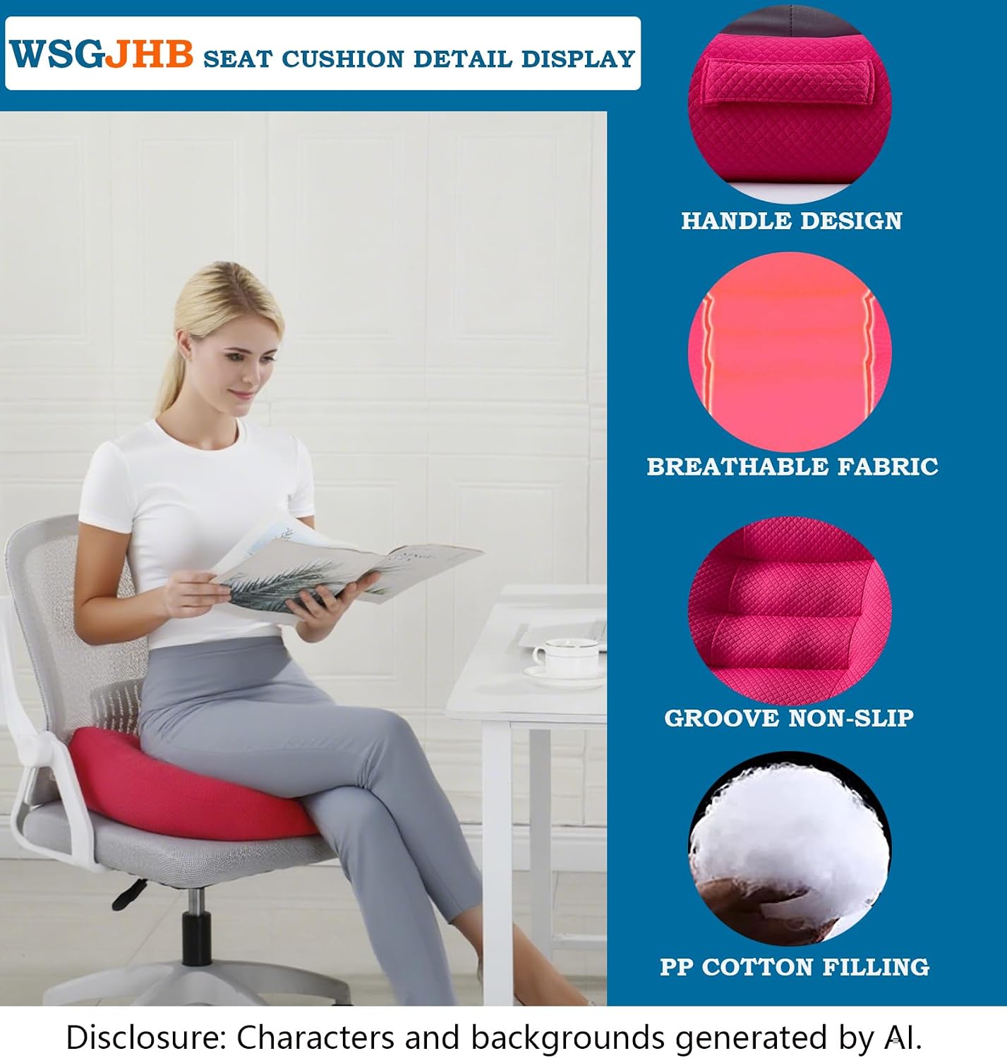 WSGJHB Car Booster Seat Cushion Posture Cushion for Long Sitting | Portable Breathable Mesh, Effectively Increase The Field of View Ideal for Office, Home, Car Angle Lift Seat Cushions,Black