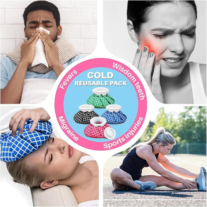 Honoson 4 Pack Reusable Ice Pack for Injuries, Ice Bags Hot Water Bag for Hot & Cold Pain Relief No-Leak Elastic Breathable for Muscle, Joint Pain Swelling, Sports & Home Use(Cute Fruit Style)