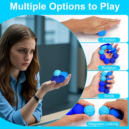 BUSOHA Silicone Fidget Balls - 4 Pack Fidget Toys Adults Sensory Toys Stress Balls for Adults Teens Gifts for Calming,Autism and ADHD Office