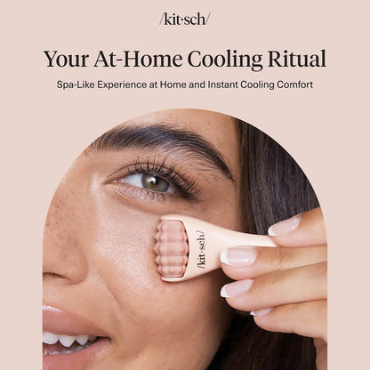 Kitsch Ice Roller for Face – Stainless Steel Ice Face Roller to Reduce Puffiness, Redness & Headaches – Cooling Facial Roller for Skin Care, Irritation Relief & Spa-Like Experience at Home-Pink