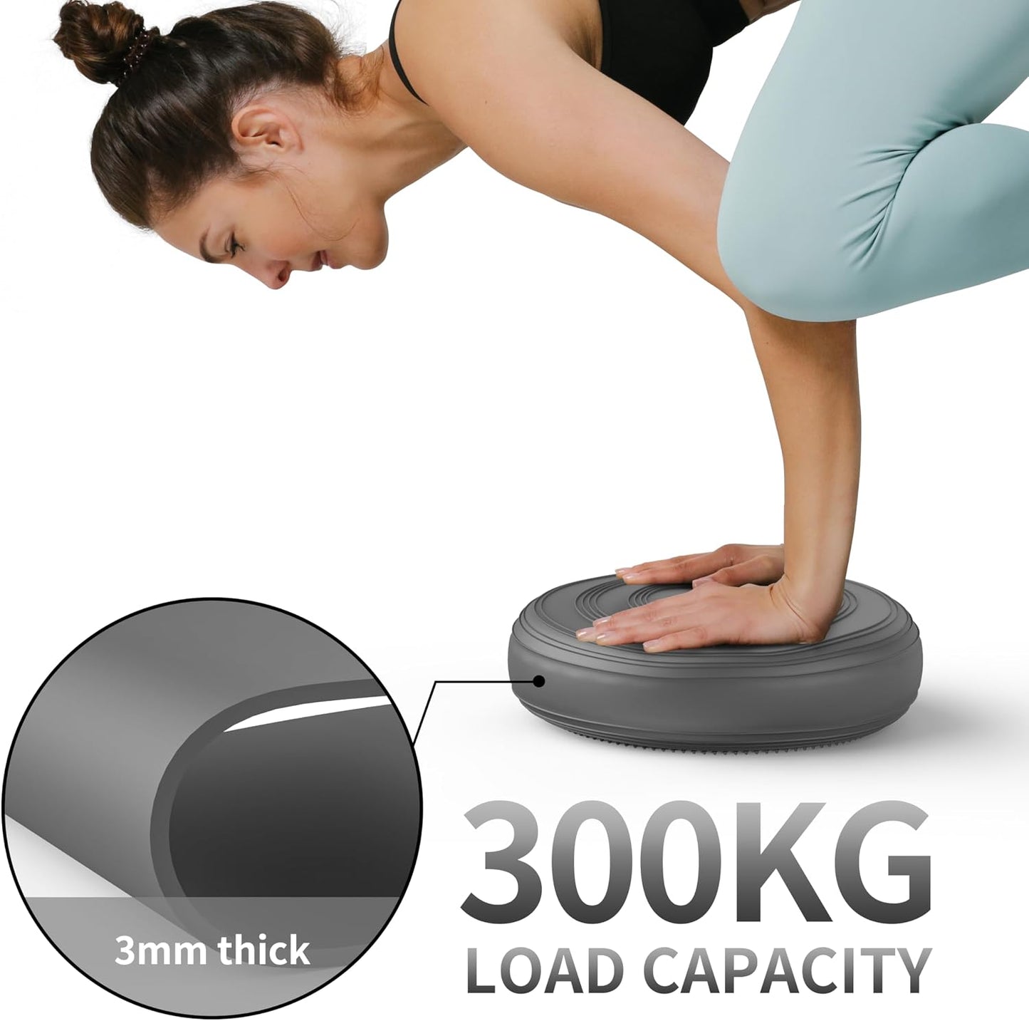 Inflated Wobble Cushion,Dyna Disc,Circular Non-slip Texture for Comfortable Sitting,Wiggle Seat to Improve Posture, Fitness, Stability for Sensory Kids Adults,Balance Seat with Pump for Core Strength