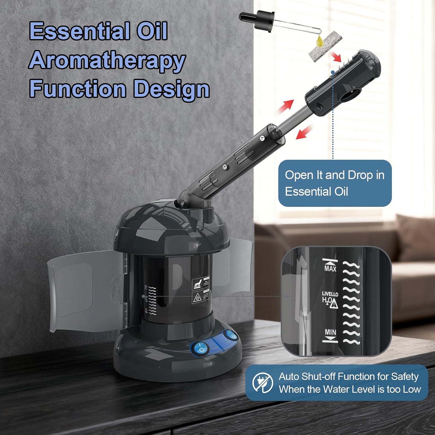 Facial Steamer, Ozone Nano Ionic Face Steamer for Deep Cleaning
