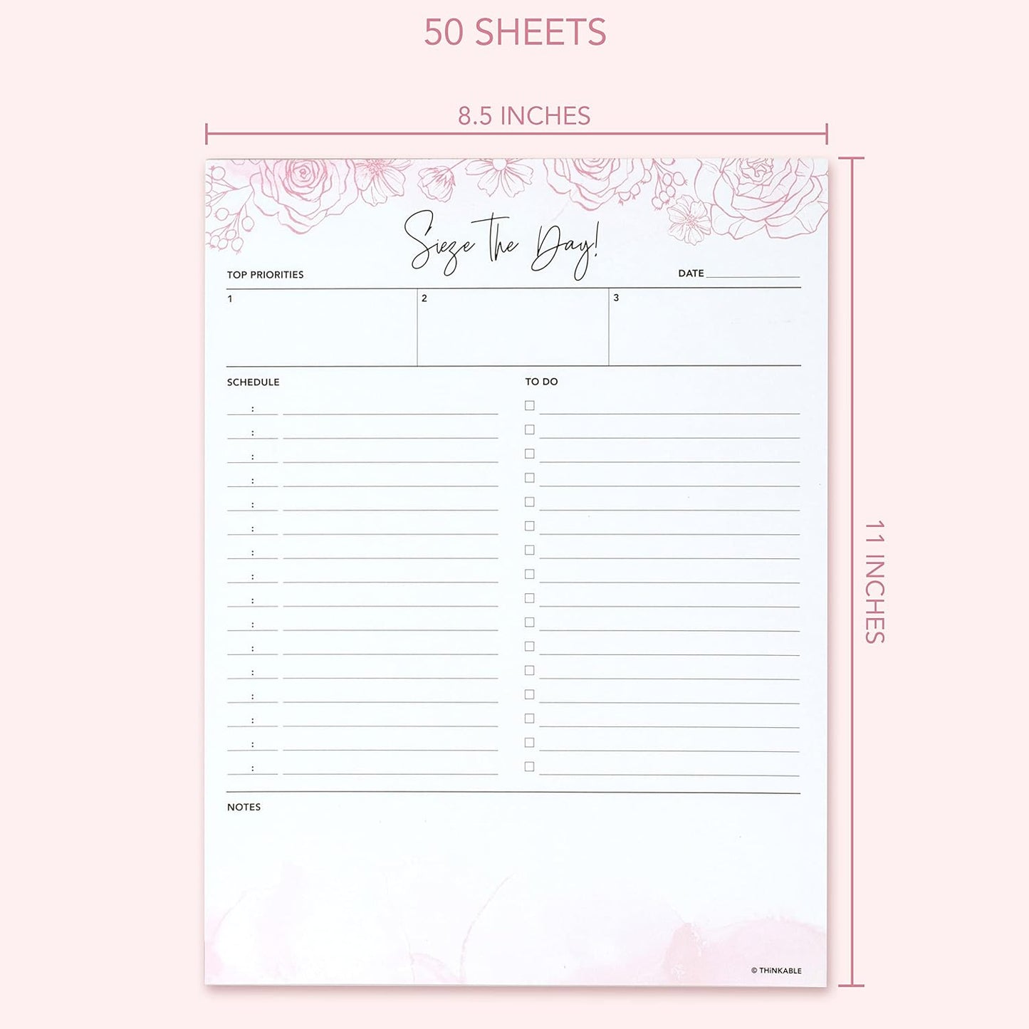 Daily Planner Notepad - 8.5x11 To Do List Organizer