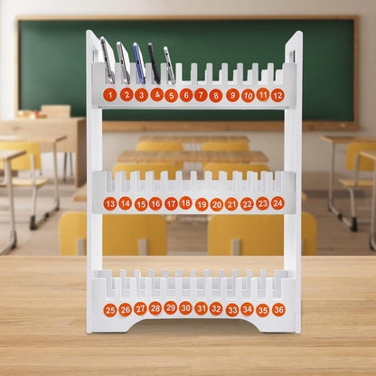 Portable 36-Slot Mobile Phone Holder, PVC Phone Storage Organizer with Numbered Slots, Curved Design, Rounded Corners, for Classroom, Office, Conference Use