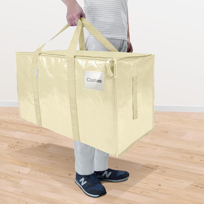 TICONN Extra Large Moving Bags Heavy Duty with Zippers & Carrying Handles, Durable Storage Bags Moving Boxes for Closet Organizers and Storage (Blue)