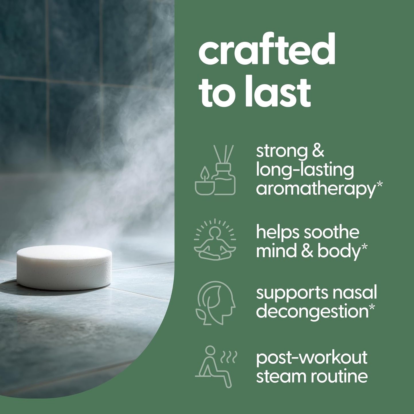 Eucalyptus Aromatherapy Shower Steamers, 14 Essential Oil Tablets by M3