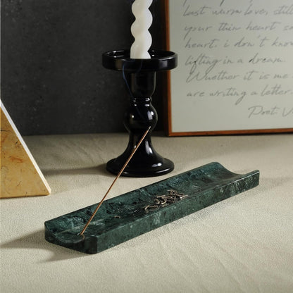 Koville Marble Incense Holder, Incense Holder for Sticks, Incense Sticks Holder Ash Catcher for Meditation Yoga SPA, Natural Stone Incense Burner, Home Table Decor (Grey)