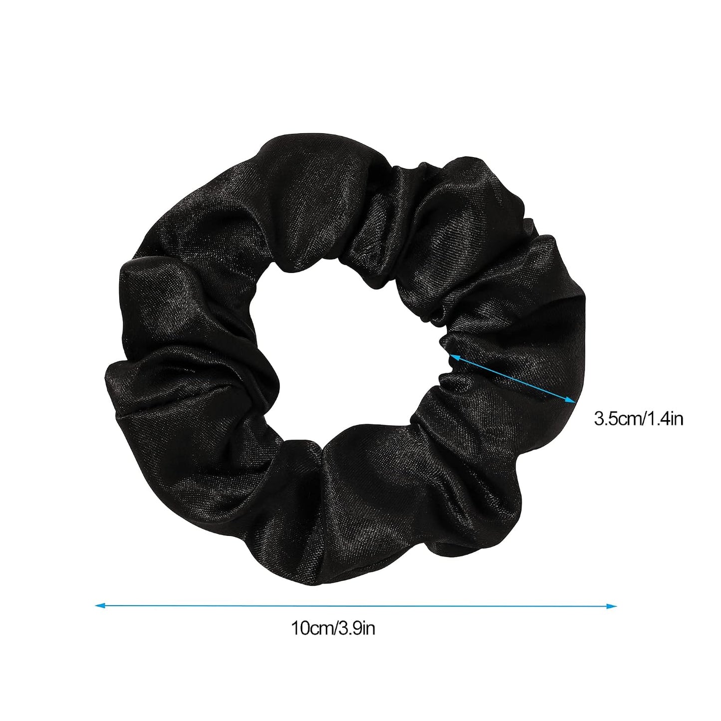 16 Pcs Scrunchies for Women - Black Satin Silk Scrunchies for Girls Hair Ties Elastics Bands Ponytail Holder Hair Accessories