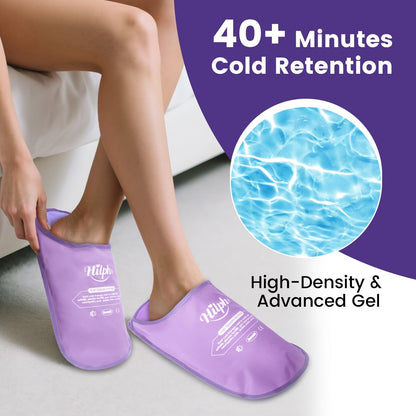 Hilph Foot Ice Pack Slippers,1 Pair Ice Pack for Foot and Toes for Plantar Fasciitis, Gout, Bunions & Neuropathy Relief, HSA or FSA Eligible Hot Cold Therapy Gel Slippers for Surgery Recovery, Blue