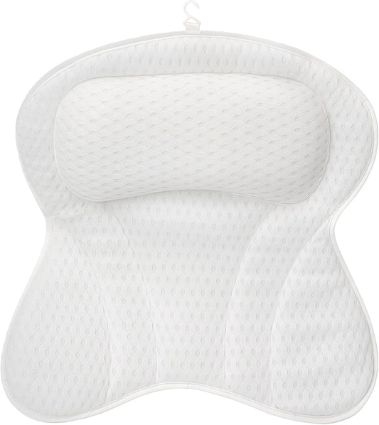 YHan Luxury Bath Pillow for Tub - 4D Mesh Bathtub Pillows for Head and Neck Support with 6 Suction Cups, Washable Spa Bath Accessories & Relaxing Gifts for Women