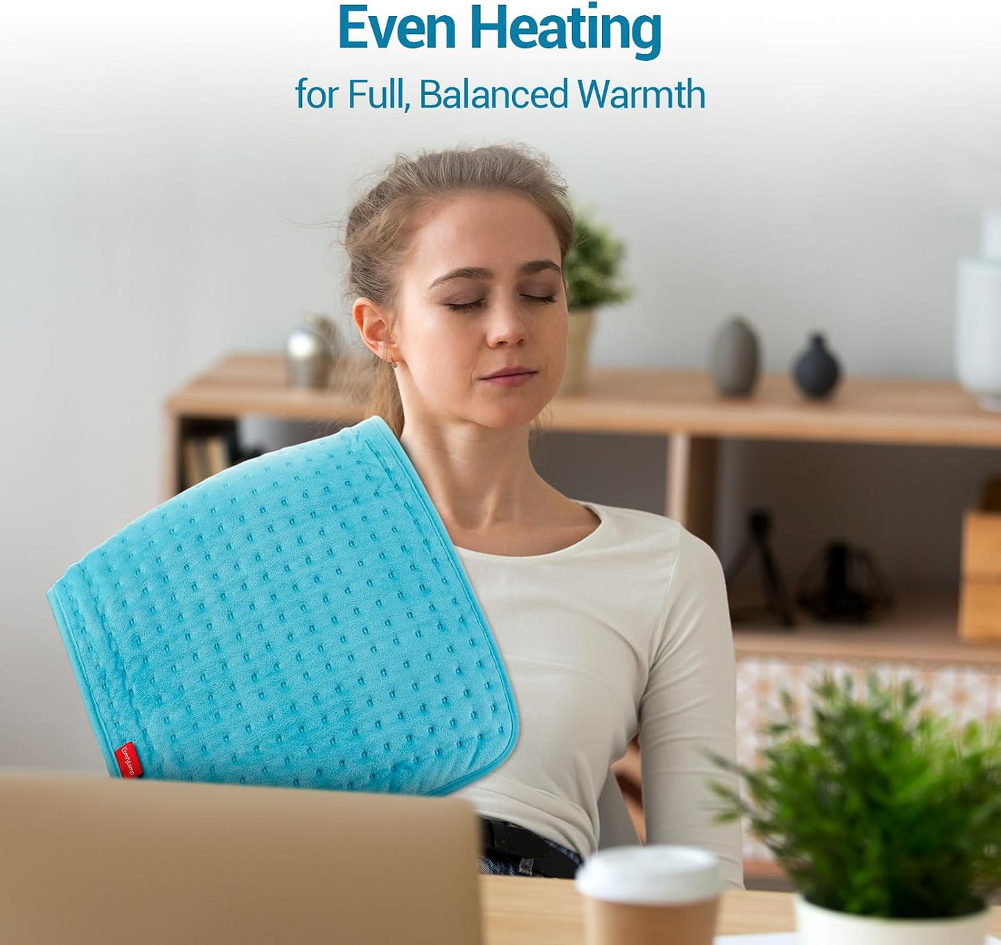 Comfytemp Extra Large Heating Pad for Back & Period, 33''x 17'' King Size FSA Eligible Pack, Birthday Gifts for Women Men Mom Dad, HSA Electric XL Heat Wrap for Body/Shoulder/Neck/Knee, Washable, Blue