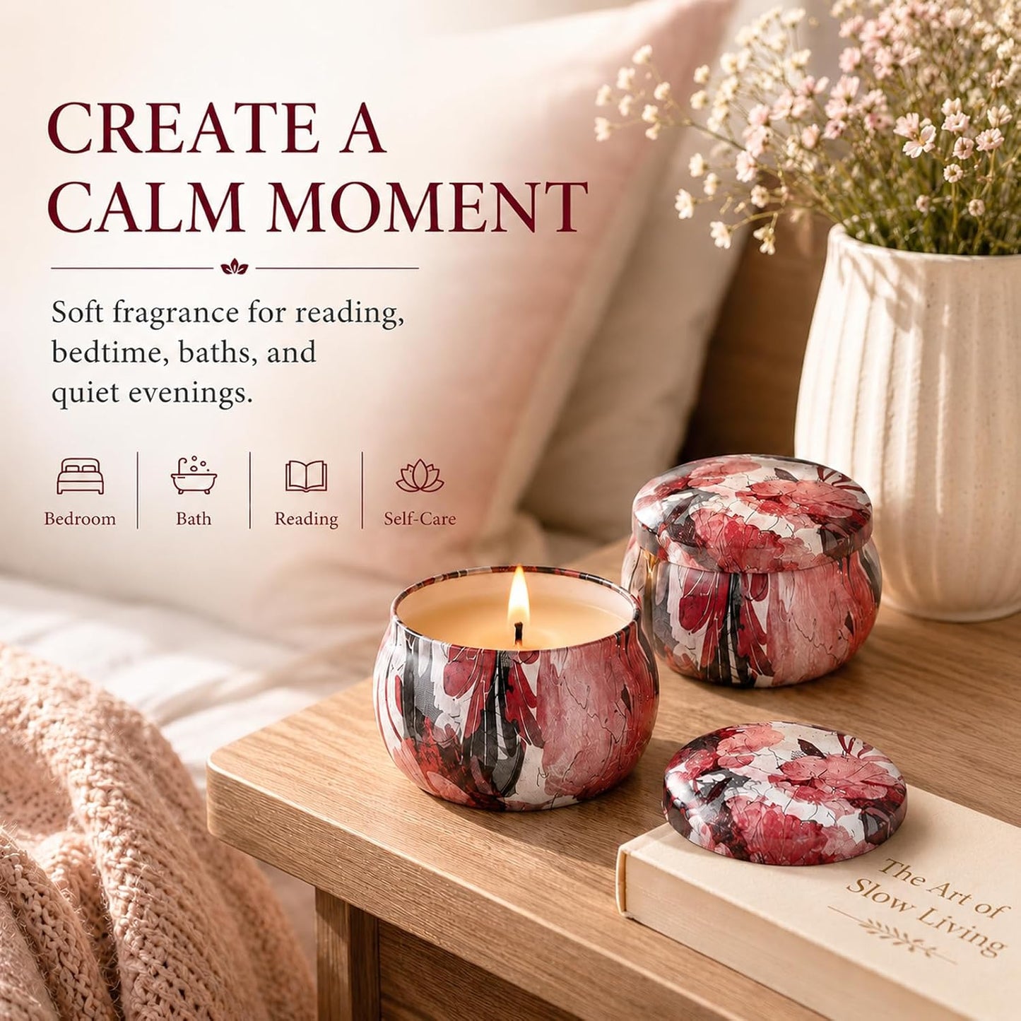 Candles, Scented Candles Gift Set for Women, 8 Pack Fruity Floral Soy Wax Aromatherapy Candles, Travel Tin Candles in Artist Gift Box, Birthday Gifts for Mom, Wife, Sister, Friend, Housewarming