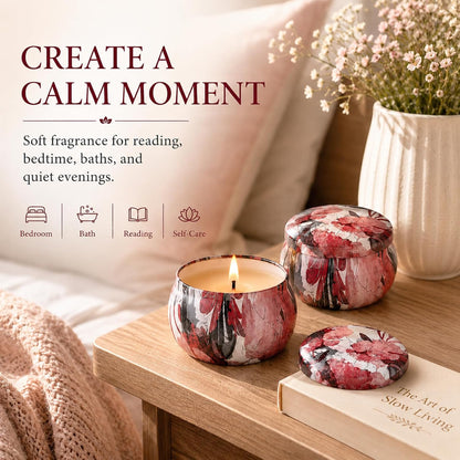 Candles, Scented Candles Gift Set for Women, 8 Pack Fruity Floral Soy Wax Aromatherapy Candles, Travel Tin Candles in Artist Gift Box, Birthday Gifts for Mom, Wife, Sister, Friend, Housewarming