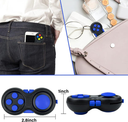 Original Fidget Toy Game, Rubberized Classical Controller Fidget Concentration Toy with 8-Fidget Functions and Lanyard - Excellent for Relieving Stress and Anxiety
