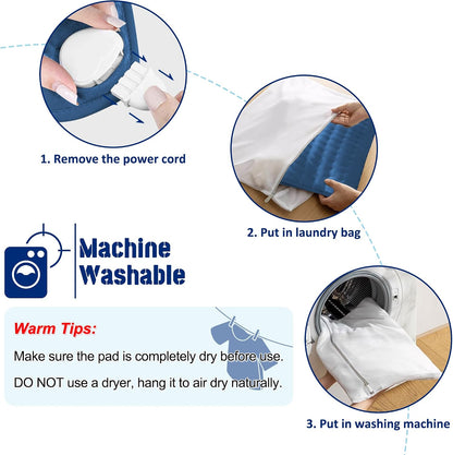Electric Heating pad with 6 Heat Settings, Auto Shut Off, Dry Electric Heating for Back Neck Knee Arms Legs Shoulder Heat Pads for Christmas Birthday Father Mother's Day (24"X12", Gray Green)
