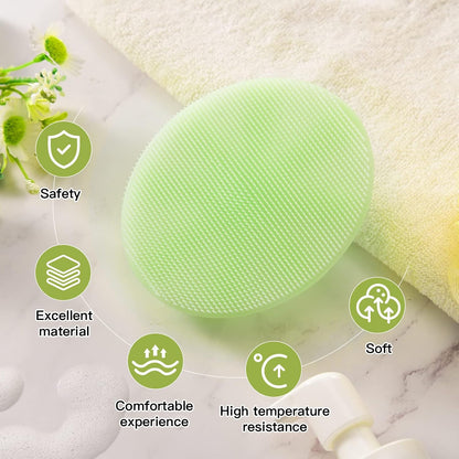 INNERNEED Soft Silicone Body Cleansing Brush Shower Scrubber, Gentle Exfoliating and Massage for All Kinds of Skin (Dark Green)