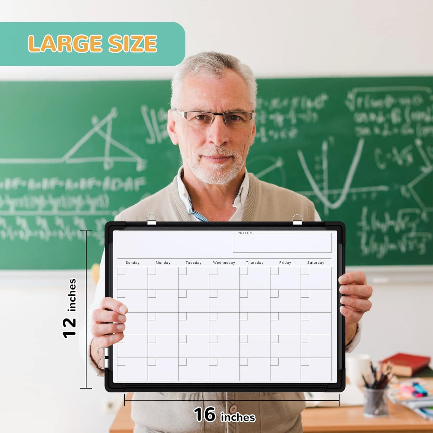 Weekly Calendar Whiteboard for Wall, 16x12 Inches Dry Erase Board, Small Magnetic White Board, Double-Sided Hanging Board for Office School Home Kitchen, Portable Board for Drawing Planning To Do List