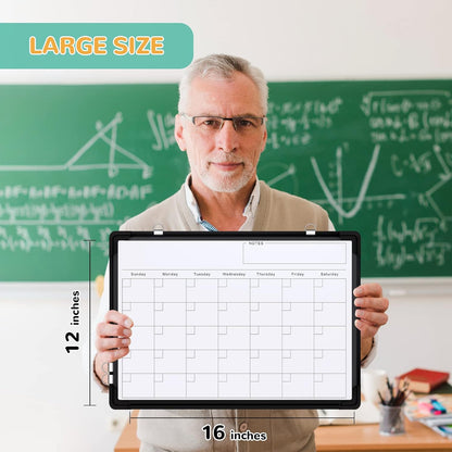 Weekly Calendar Whiteboard for Wall, 16x12 Inches Dry Erase Board, Small Magnetic White Board, Double-Sided Hanging Board for Office School Home Kitchen, Portable Board for Drawing Planning To Do List