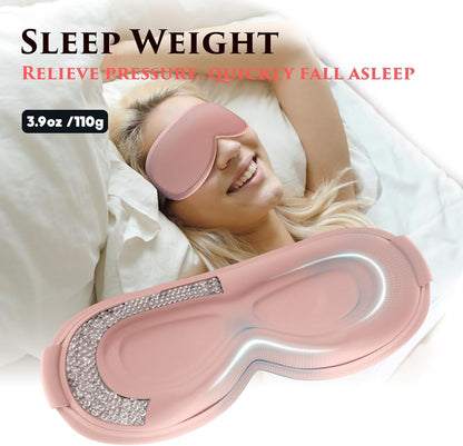 Weighted Eye Mask Cover for Sleeping - Eye Masks for Sleep with Adjustable Strap, Lash Extension Eye Covers for Women Men, 3D Contoured, Plane Travel Essentials, Blindfold for Meditation