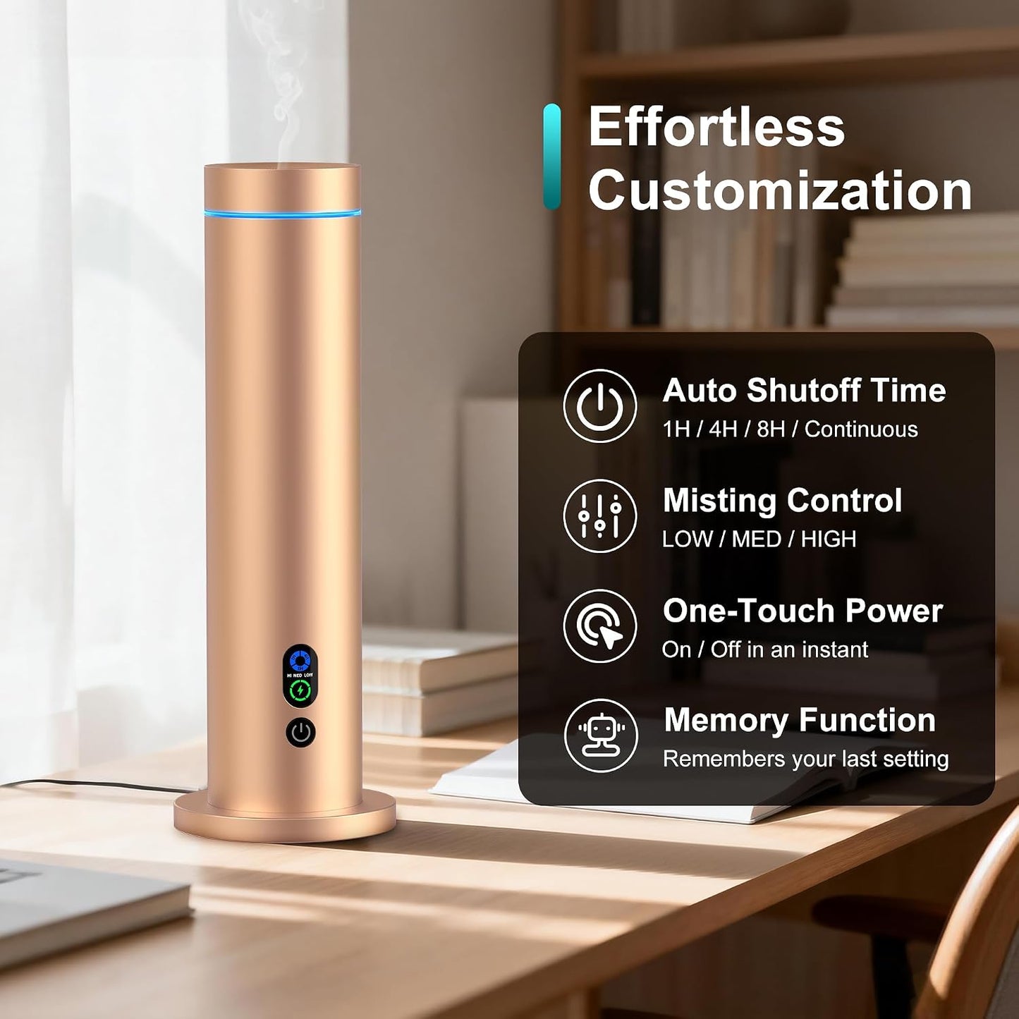 Maromalife Waterless Diffuser, Essential Oil Diffuser, 1000 Sq.Ft Coverage Scent Diffuser – Plug-in Only, Adjustable Mist, Remote, Mood Lights for Home & Office, Large Room, Hotel, Black