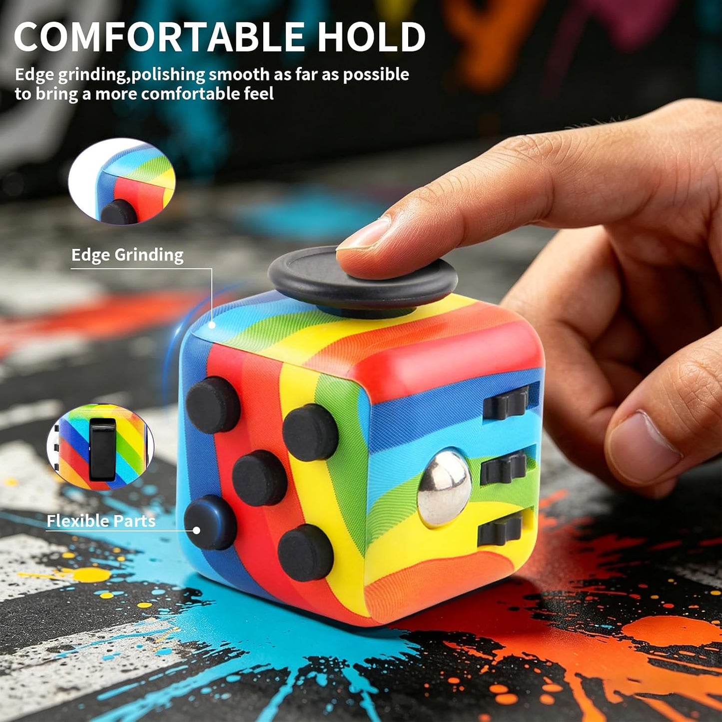 Fidget Cube & Infinity Cube Toys for Adults, 6 Pack Multi-Sided Sensory Anxiety Relief Toys for Autism, ADD/ADHD/OCD, Cool Handheld Fidget Gadgets for Stress & Focus