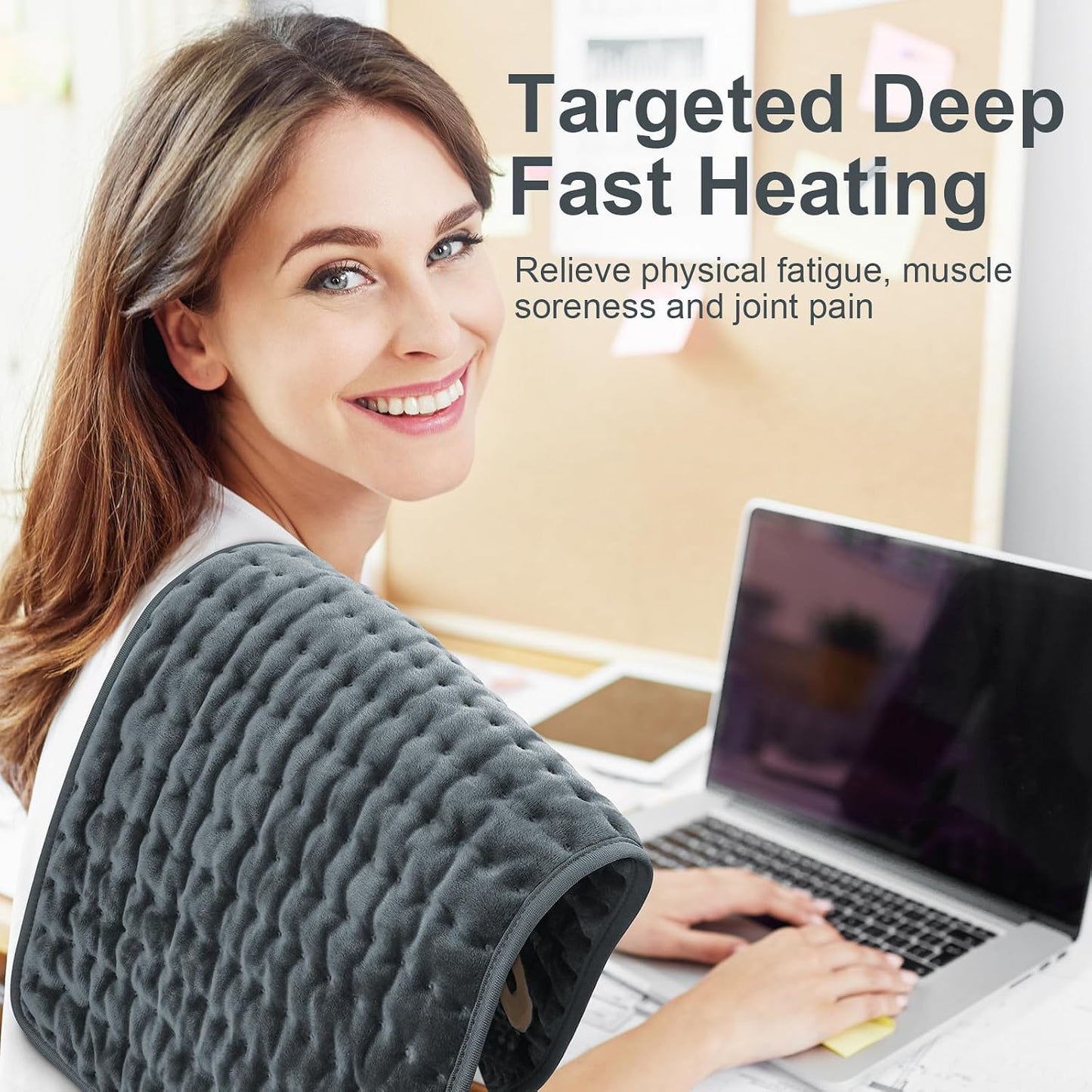 Heating Pad for Back, Electric Heating Pads for Cramps/Abdomen/Waist/Shoulder with 6 Heat Settings and Auto-Off, Moist/Dry Heat pad, Mothers Day Gifts for Mom Women Wife Grandma, 12" x 24"