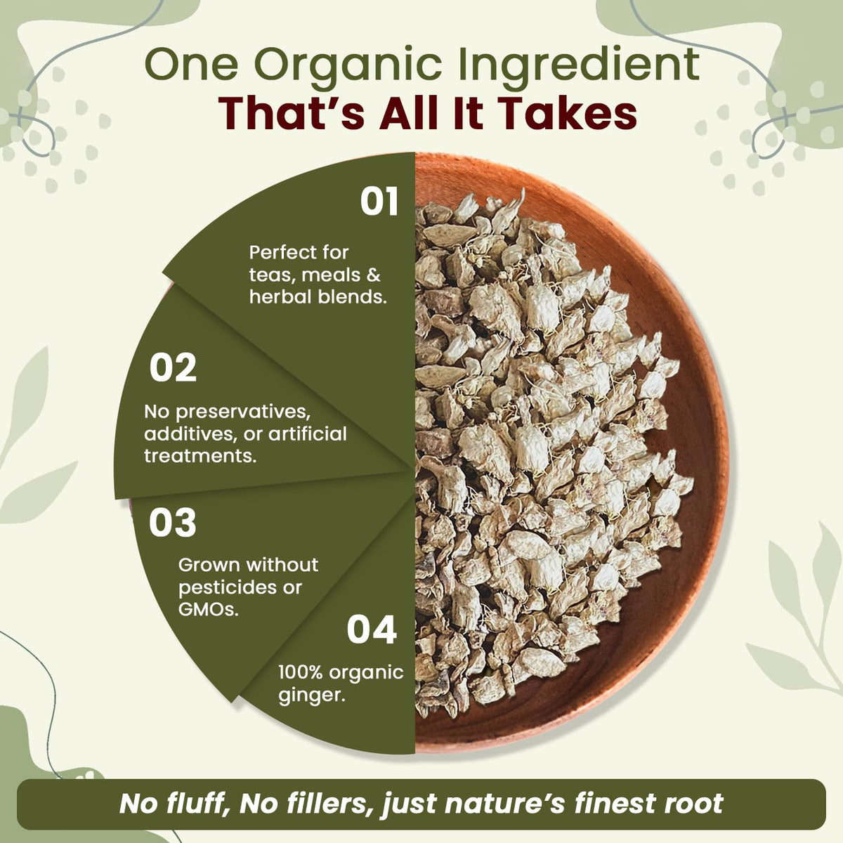 Organic Way Ginger Root Cut & Sifted - Herbal Tea - (16 Ounce)