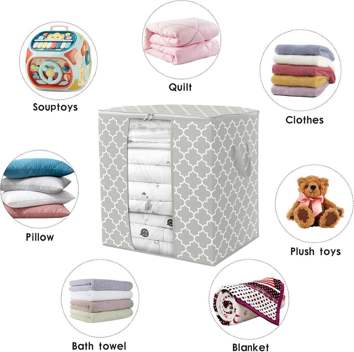Storage Bags 3 Pack 100L Clothes Organization and Storage Containers