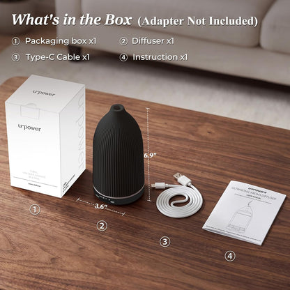 URPOWER 150ML Essential Oil Diffusers for Home, Ultrasonic Aromatherapy Diffuser with 7 Color Changing Lights, Timer & Auto Shut-Off, Scent Diffuser for Bedroom, Office, Yoga