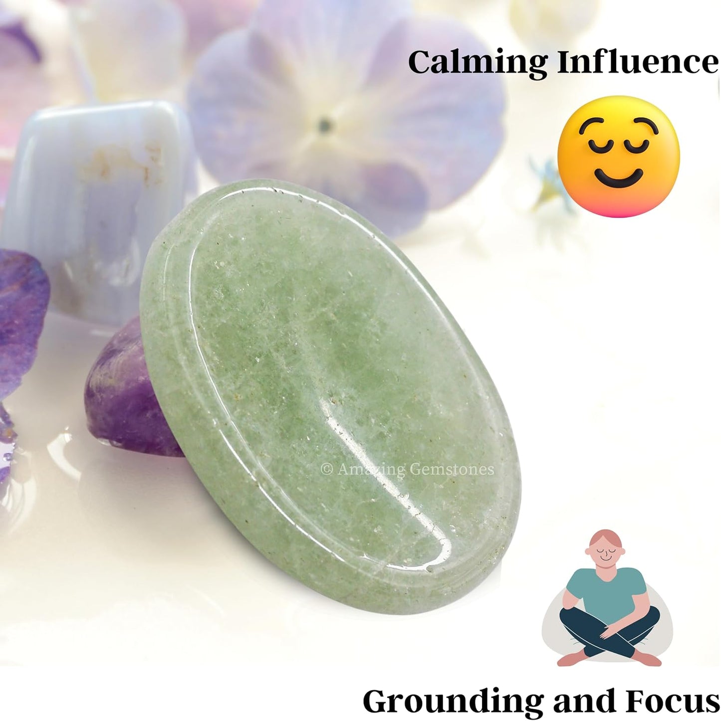 Amazing Gemstone Labradorite Thumb Worry Stone, Anxiety Stone, Healing Crystals - Piedra Crystal Fidget for Gift, Meditation, Calming, Relaxation, Stress Relief - Colors B