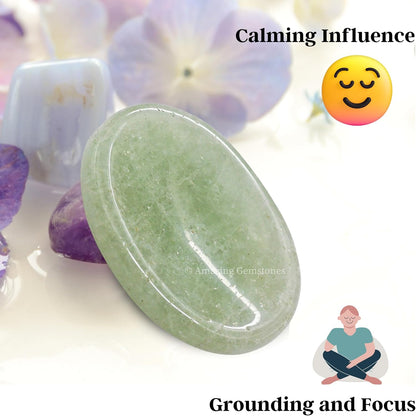 Amazing Gemstone Labradorite Thumb Worry Stone, Anxiety Stone, Healing Crystals - Piedra Crystal Fidget for Gift, Meditation, Calming, Relaxation, Stress Relief - Colors B