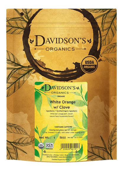 Davidson's Tea Bulk, White Orange With clove, 16-Ounce Bag
