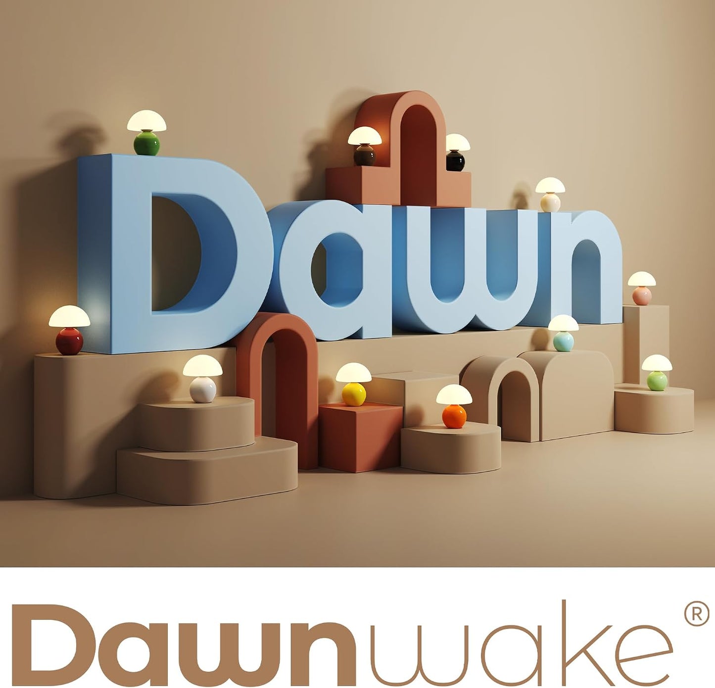 Dawnwake Mushroom Lamp Table Lamp for Bedroom,Desk Bedside Small Lamps for Living Room Night Stands,Mushroom Decor Cute Mini Modern Mid Century Lamps,Unique Aesthetic Home Living Room Decor(White)
