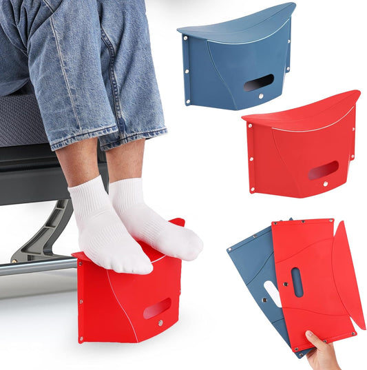 2pcs Portable Airplane Foot Rest for Air Travel Under Desk & Outdoor Stool