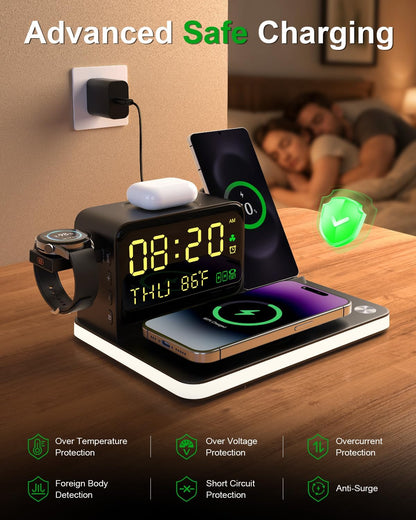 7-in-1 Wireless Charging Station 25W Qi2.2 Charger for Apple Samsung Device