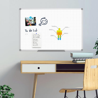 JILoffice Magnetic Dry Erase Calendar Whiteboard, 4 Month White Board Planner 36 X 24 Inch, Black Aluminum Frame Wall Mounted Board for Office Home and School