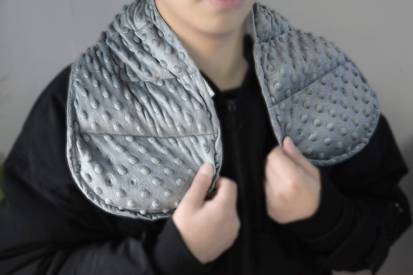 MAXTID Weighted Shoulder Wrap 2 lbs Weighted Relief Wrap for Shoulder, Neck with Glass Beads - Grey Weighted Body Neck Pillows for Adults Kids