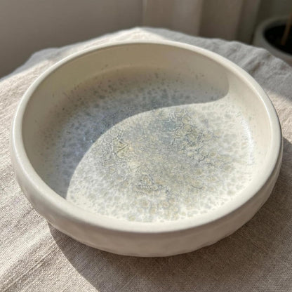 6 Inch Incense Holder with Ash Catcher,Handmade Crack Blue Glaze Ceramic Incense Burner Bowl with 9-Hole Design for Sticks,Cones,Coils Sage,Palo Santo - Perfect for Meditation,Yoga & Zen Home Décor