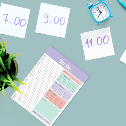 Spakon 300 Sheets Daily to Do List Notepad Notebook Library Card to Do Planner Checklist Memo Writing Pad Schedule Reminder Office Homework Planner for Task, 6" x 8(Classic,White)