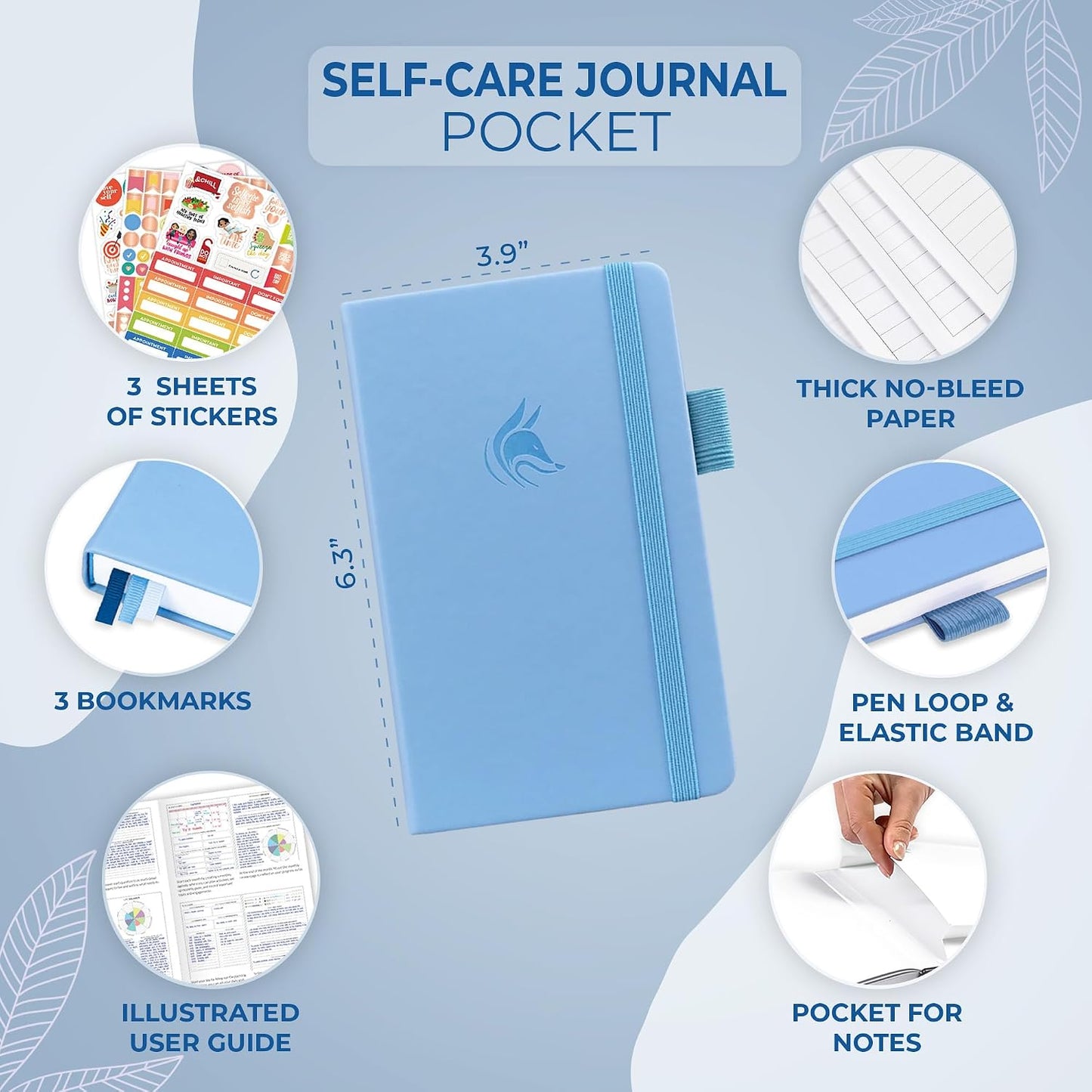 Clever Fox Self-Care Journal – Daily Reflection Notebook – Mental Health & Personal Development Planner, Meditation & Mood Log, A5 (Aquamarine)