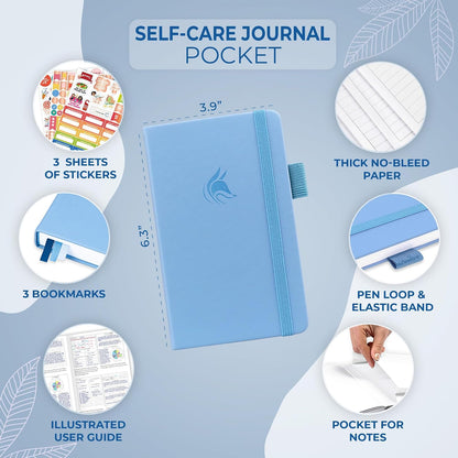 Clever Fox Self-Care Journal – Daily Reflection Notebook – Mental Health & Personal Development Planner, Meditation & Mood Log, A5 (Aquamarine)
